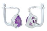 Серьги из серебра с александритом круг 8 мм 51025