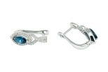 Серьги из серебра с лондон топазом и фианитами маркиза 5х9 мм 51063