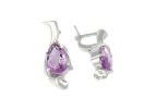 Серьги из серебра с аметистом капля 8х12 мм 51182