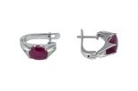 Серьги из серебра с рубином овал 7х9 мм 51452