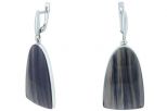 Серьги из серебра с Обсидианом Арка 22х34 мм 51819