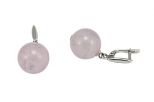 Серьги из серебра с Розовым кварцем Шар 15 мм 51924
