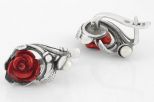 Серьги из серебра с кораллом красным жемчугом роза 10 мм роза 52385