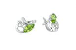Серьги  Хризолит. Вес 3,65гр