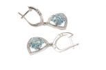 Серьги из серебра с топазом и фианитами треугольник 10х10х10 мм 52521