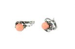 Серьги из серебра с кораллом розовым шар 8 мм 52626
