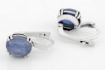 Серьги из серебра с кианитом овал 8х10 мм паук 52647