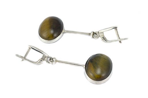 Серебряные серьги с Тигровым глазом.