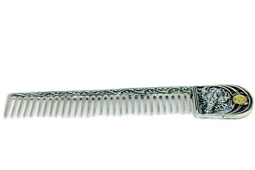 Серебряная расческа 875 пробы "Рак". Вес 16 грамм.