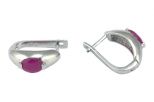 Серьги из серебра с рубином овал 6х8 мм 52863