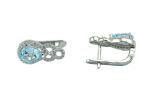 Серьги из серебра с топазом и фианитами капля 6х8 мм 52944