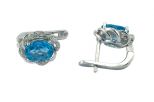 Серьги из серебра с топазом и фианитами овал 7х9 мм 52951