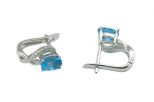 Серьги из серебра с топазом и фианитами овал 5х7 мм 52972