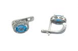 Серьги из серебра с топазом и фианитами овал 5х7 мм 52984