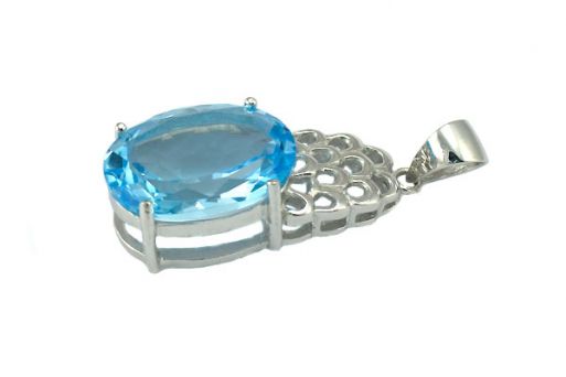 Серебряный кулон с топазом 53098 купить в магазине Самоцветы мира