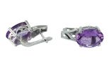 Серьги из серебра с аметистом овал 13х18 мм 53131