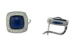 Серьги улексит с фианитами. Вес 4,7 гр.