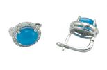 Серьги улексит с фианитами. Вес 6.0 гр.