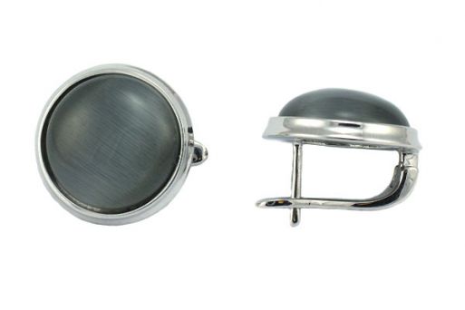 Серьги из серебра 925 пробы с кошачьим глазом.