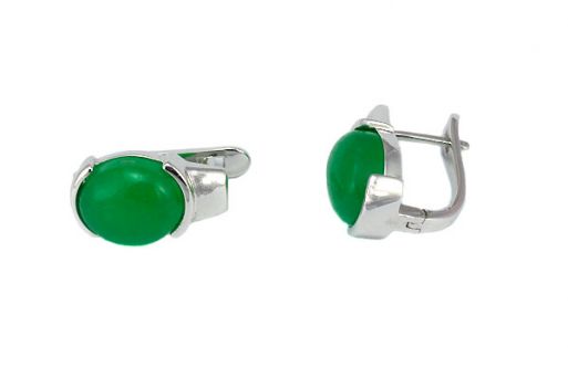 Серьги из серебра 925 пробы с жадеитом.