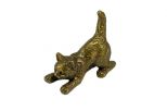 Фигурка из бронзы котик пригнулся 35х28х17 мм