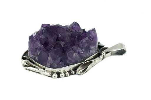 Серебряный кулон с аметистом 53706 купить в магазине Самоцветы мира