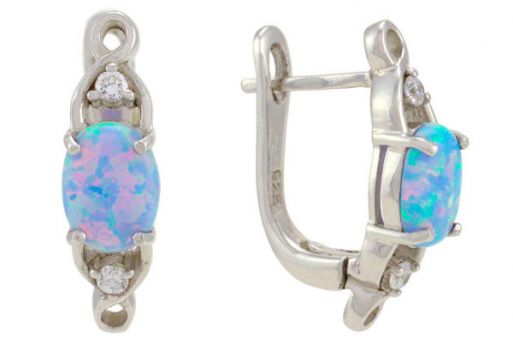 Серьги из серебра 925 пробы с опалом.