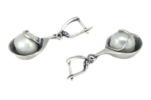 Серьги из серебра с жемчугом
