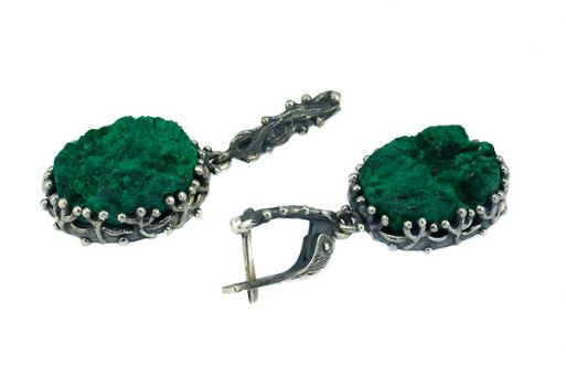 Серьги из серебра с Малахитом