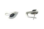 Серьги из серебра с сапфиром и фианитами маркиза 4х8 мм 54060