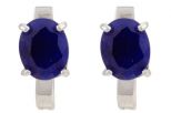 Серьги из серебра с сапфиром овал 7х9 мм 54065