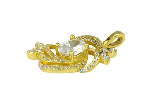 Кулон из серебра 925 пробы с цирконом.
