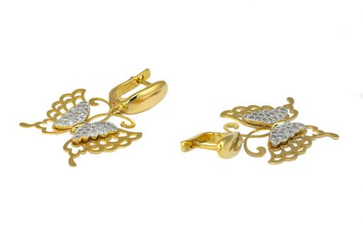 Серьги из серебра 925 пробы с фианитами.