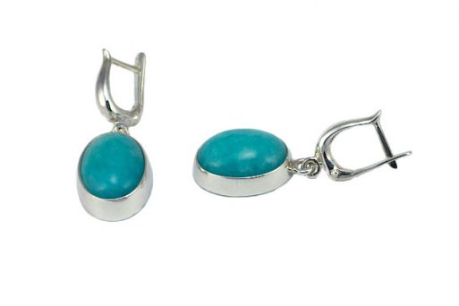 Серьги из серебра 925 пробы с амазонитом.