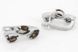 Серьги из серебра с раухтопазом 3 маркизы 3х6 мм 54436