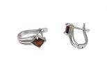 Серьги из серебра с гранатом квадрат 6х6 мм 54466