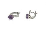 Серьги из серебра с аметистом круг 7 мм 54508
