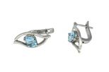 Серьги из серебра с топазом овал 6х8 мм 54541