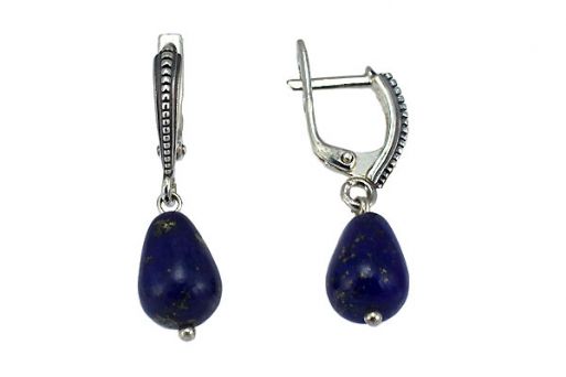 Серьги из серебра 925 пробы с лазуритом.