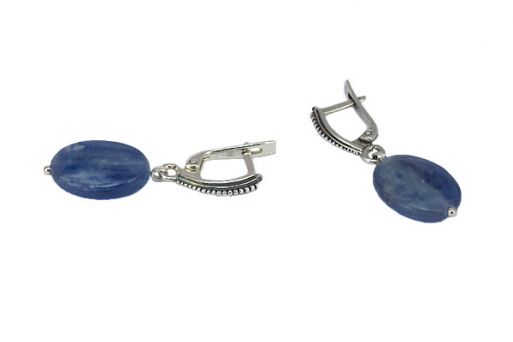Серьги из серебра 925 пробы с кианитом.