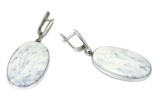 Серьги из серебра 925 пробы с кахолонгом.