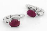 Серьги из серебра с рубином овал 5х7 мм 55222