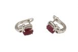 Серьги из серебра с рубином овал 5х7 мм 55222