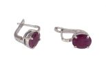 Серьги из серебра с рубином овал 8х10 мм 55229