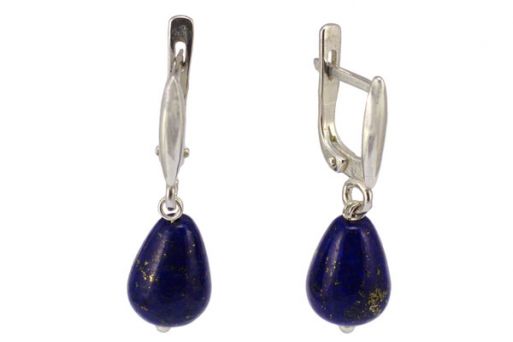 Серьги из серебра 925 пробы с лазуритом. 