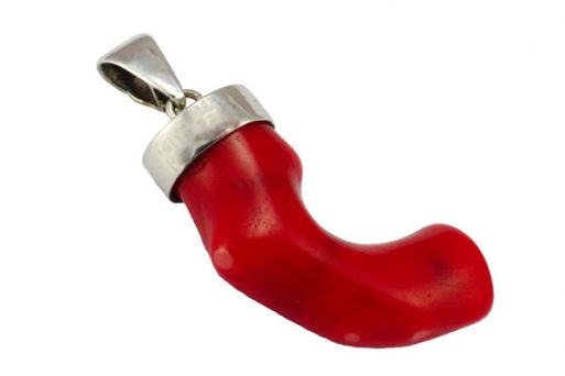 Серебряный кулон с кораллом 55436 купить в магазине Самоцветы мира