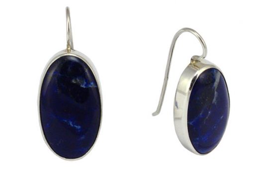 Серьги из серебра 925 пробы с лазуритом.