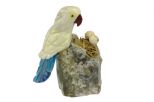 Фигурка попугай из офиокальцита у гнезда. Вес 100-150 гр.