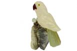 Фигурка попугай из розового кварца с гнездом. Вес 100-130 гр.