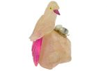 Фигурка сойка из розового кварца с гнездом. Вес 100-130 гр.